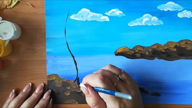 Рисование отпечатками листьев. Краски осени. смотреть онлайн