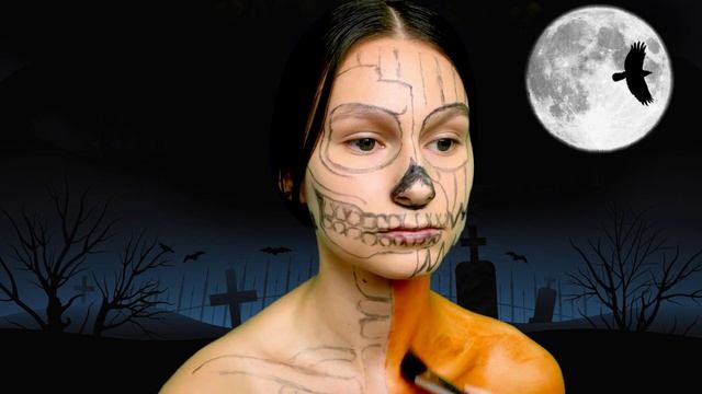 Макияж на хеллоуин | Тыква - Скелет | Halloween Makeup смотреть онлайн