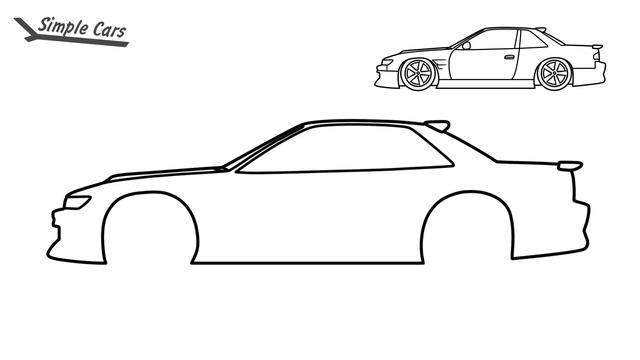 How to draw a NISSAN SILVIA S13 1989 easy / drawing nissan silvia s 13 stance car 1994 смотреть онлайн