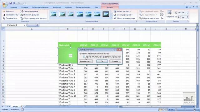 Excel 30-dars Jadvalga Rasm Joylashtirish