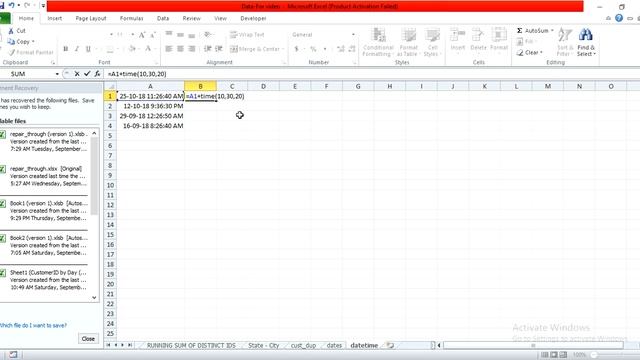 Excel - Add time ( hours minutes seconds ) to datetime or date field || TIME function in excel смотреть онлайн