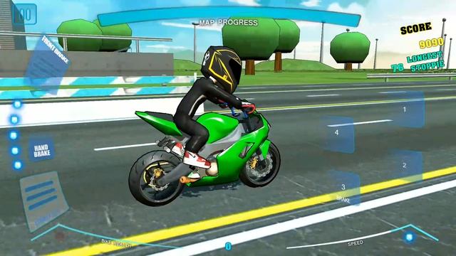 Stunt Bike Freestyle | Ninja Longest Stoppie | Android-iOS Gameplay Part #3 HD смотреть онлайн