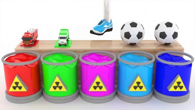 Learn Colors With Soccer Balls and Cars for Children - Street Vehicles Changing Colors Balloons Bal смотреть онлайн
