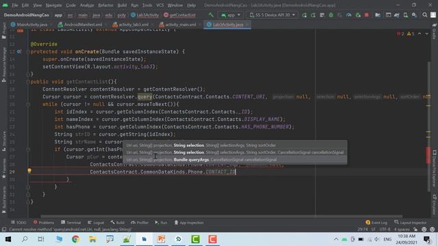MOB201 Đọc danh bạ điện thoại trong Android CONTENT PROVIDER Lab3 bài 1 смотреть онлайн