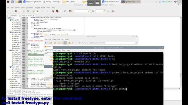 Convert .ttf to .py for micropython-ili9341 (a Micropython Driver for ILI9341 display) смотреть онлайн