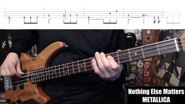 Nothing Else Matters by Metallica - Bass Cover with Tabs Play-Along смотреть онлайн