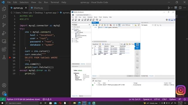Python MySQL Tutorial - حذف بيانات من الجدول | DELETE #9 смотреть онлайн