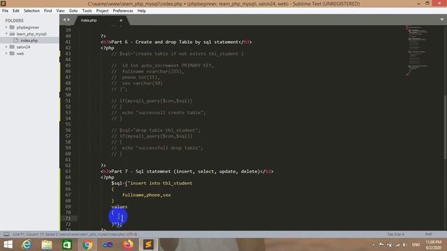 Part 7 - PHP and Mysqli Starter - Insert Statement смотреть онлайн