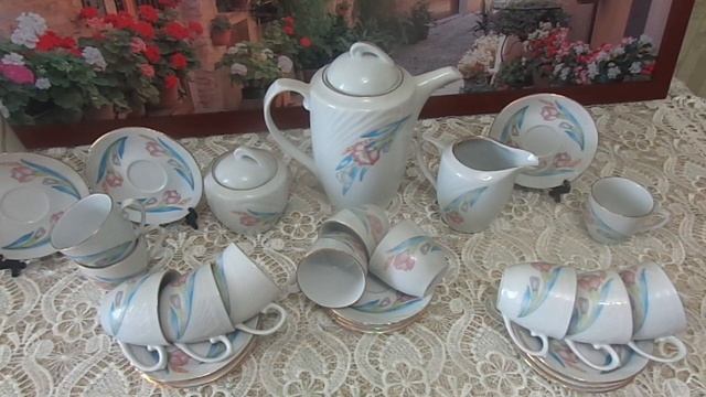 Румынский кофейный сервиз из прошлого века.Моя коллекция фарфора. смотреть онлайн