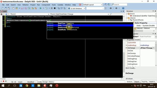 12.input the date using DateTimePicker - Delphi Database development course смотреть онлайн