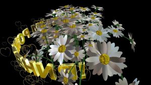 Шикарное 3D поздравление С ДНЁМ РОЖДЕНИЯ. Ромашки серебряные