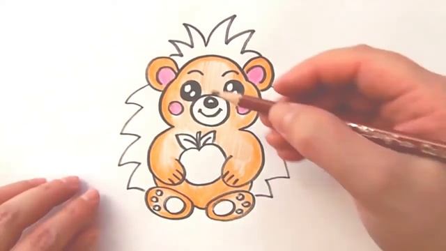 Как Нарисовать Ежика?Раскраски для Детей?Мультик Раскраска смотреть онлайн