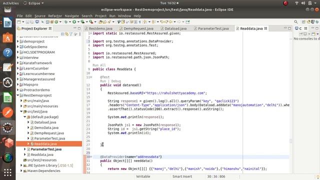 Sending Parameter to Payload | TestNg DataProvider parameterization | Handle Static json Payload смотреть онлайн