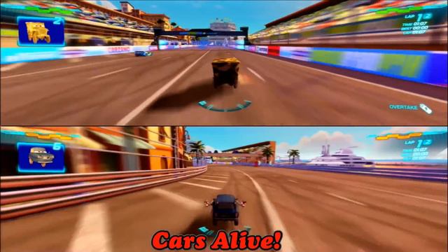 Cars 2 Game Play - 2 Player Split Screen 01