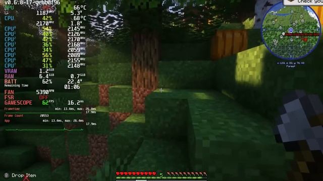 Steam Deck Minecraft Gameplay Test W/ Shaders