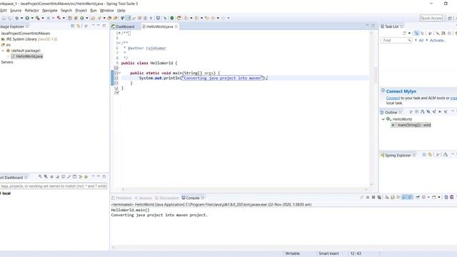 Converting Java Project into Maven using STS IDE смотреть онлайн