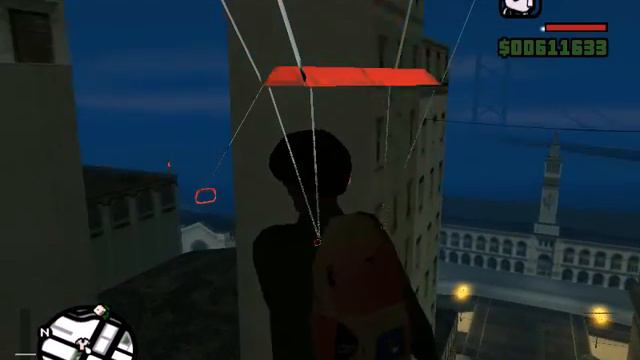 GTA SAN ANDREAS Прыжок с парашютом с башни в деловом районе смотреть онлайн