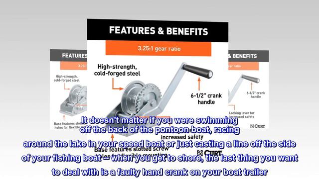 CURT 29423 Manual Hand Crank Boat Trailer Winch, 900 lbs Capacity, 6-1/2-Inch Handle смотреть онлайн