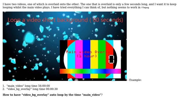 Loop a video overlay with ffmpeg (2 Solutions!!) смотреть онлайн