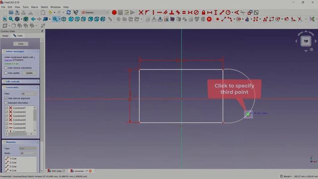 [PART 06] FreeCAD 0.19 PartDesign Rectangle And Arc Essential Training For Beginner смотреть онлайн