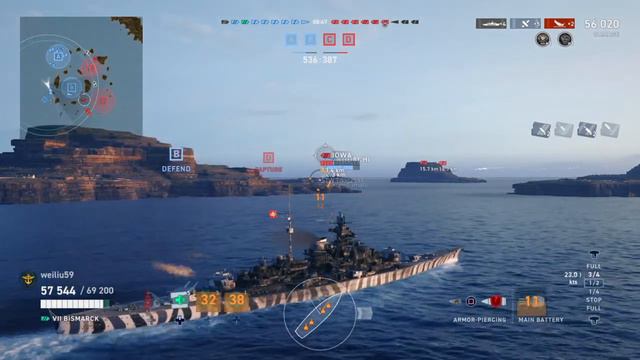 World of Warships: Legends_Bismarck 6 Destroyed 8 Citadel смотреть онлайн