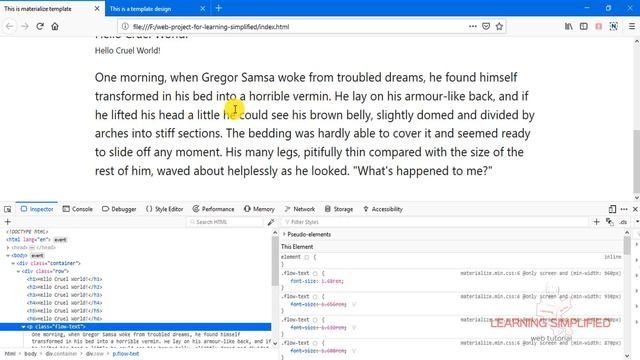 Materialize CSS Crash course: Basic Typography part2 смотреть онлайн