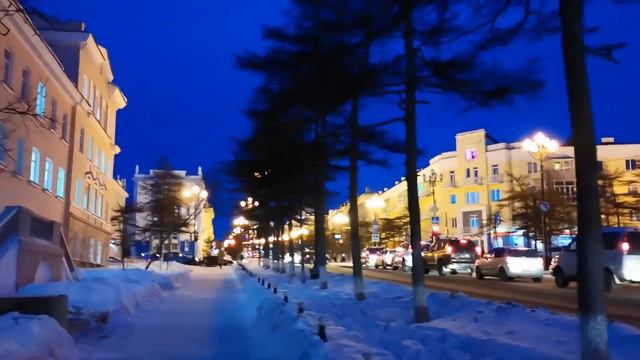 Пешком по утреннему Магадану. Зима в Магадане. Ул. Ленина, Горького. Современный Магадан 2020 смотреть онлайн