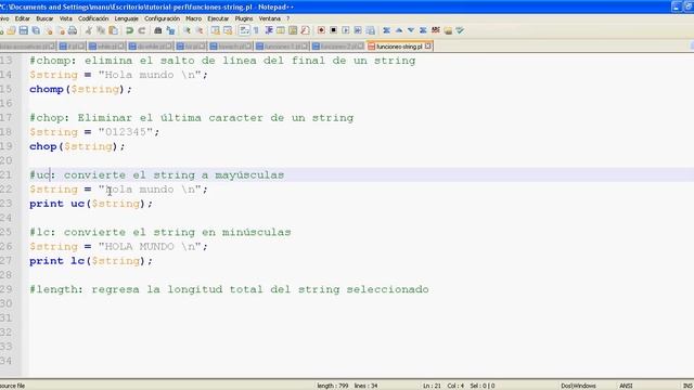 Tutorial de Perl parte 21 - Funciones para Strings смотреть онлайн