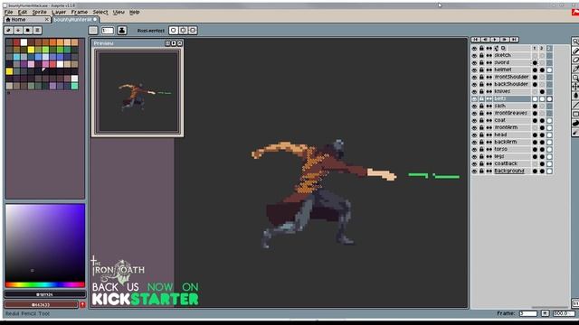 Pixel Art Timelapse: Bounty Hunter Attack Animation смотреть онлайн