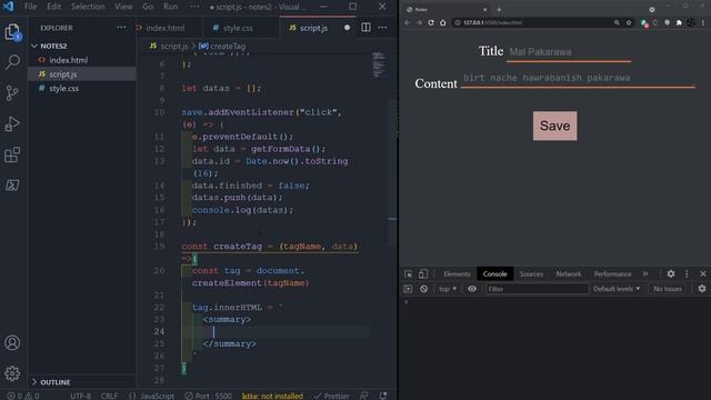 Creating Note App with Javascript [Kurdish] - دروستکردنی نۆت ئاپ بە جاڤاسکریپت смотреть онлайн