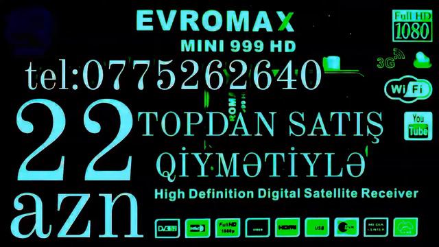 Evromax mini 999HD / Sifariş üçün əlaqə telefonları / 0775262640 / 0558506240 / 0555290767 смотреть онлайн
