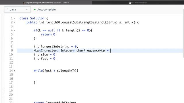 the leetcode chapter | longest substring with at most k distinct characters | hawa Ali смотреть онлайн