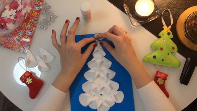 Мастер класс для детей "Новогодняя елка из ватных дисков" смотреть онлайн