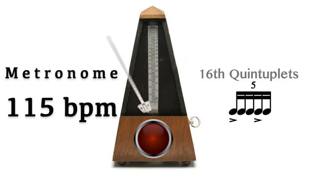Metronome 115 bpm 🎼 16th Quintuplets (3:2 Subdivision) смотреть онлайн