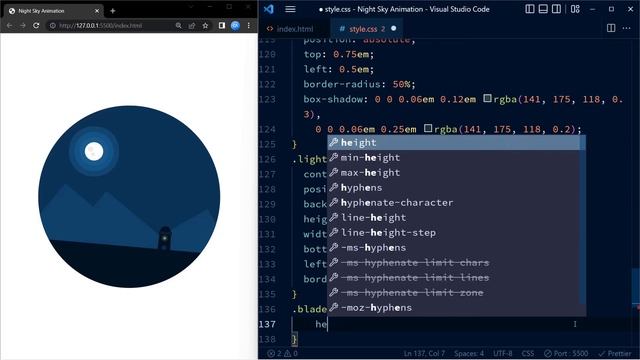 Night Sky CSS Animation | CSS Animation Tutorial смотреть онлайн