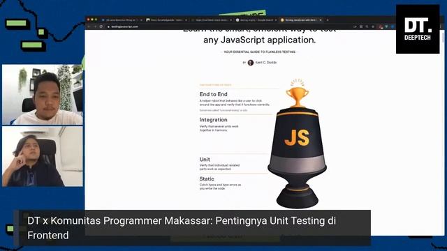 DT x Komunitas Programmer Makassar: Pentingnya Unit Testing di Frontend смотреть онлайн