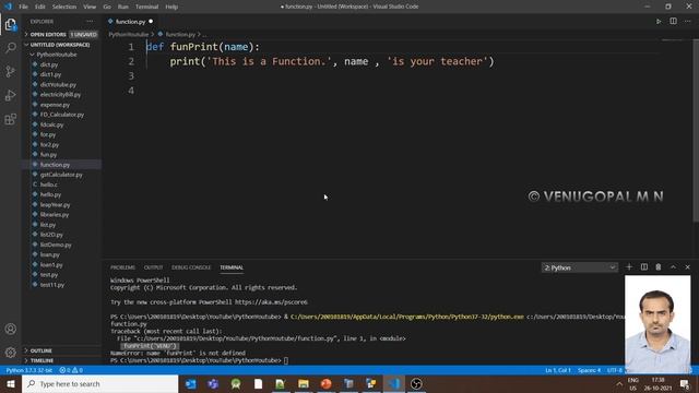 Python Programming in Kannada : 17. FUNCTIONS in Python | VENUGOPAL M N смотреть онлайн