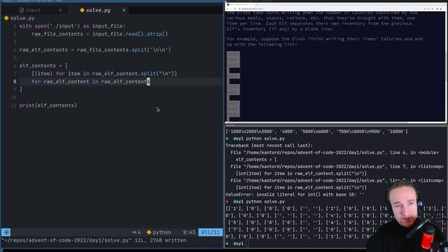 Advent of Code 2022 - Day 1 (Python) смотреть онлайн