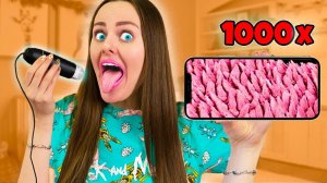 СМОТРЮ НА ВСЕ ПОД МИКРОСКОПОМ ЧЕЛЛЕНДЖ! 24 часа угадываем вещи одного цвета!