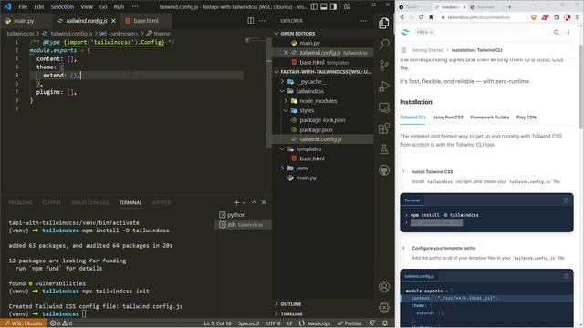 How to setup FastAPI with Tailwind CSS смотреть онлайн