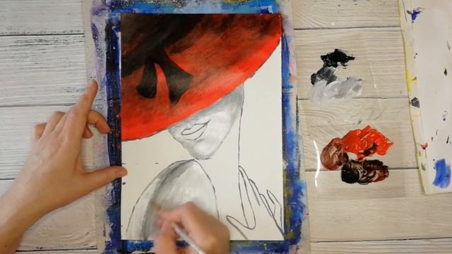 Как нарисовать портрет девушки в шляпе. смотреть онлайн