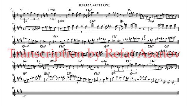 Joel Frahm NO MORE BLUES Tenor Sax Transcription смотреть онлайн