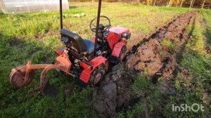 Осенняя пахота на мини тракторе беларус 132н.Расход бензина на мтз132н.