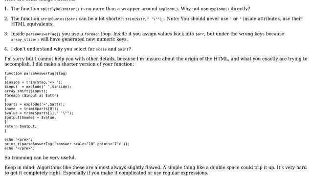 Code Review: PHP program which extracts attribute lists from custom tag (2 Solutions!!) смотреть онлайн