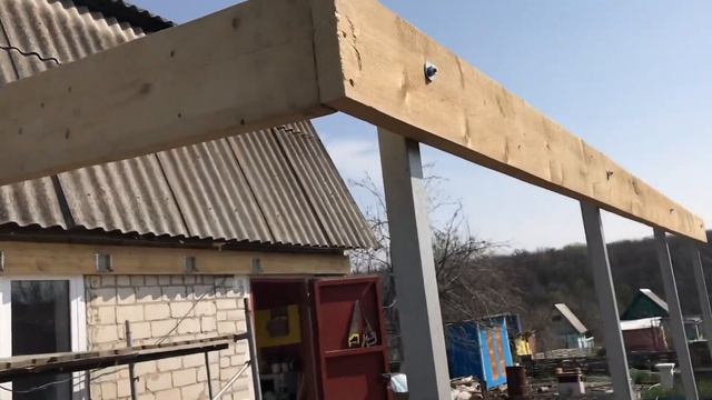 Навес к дому 6 на 4 ,из дерева. смотреть онлайн