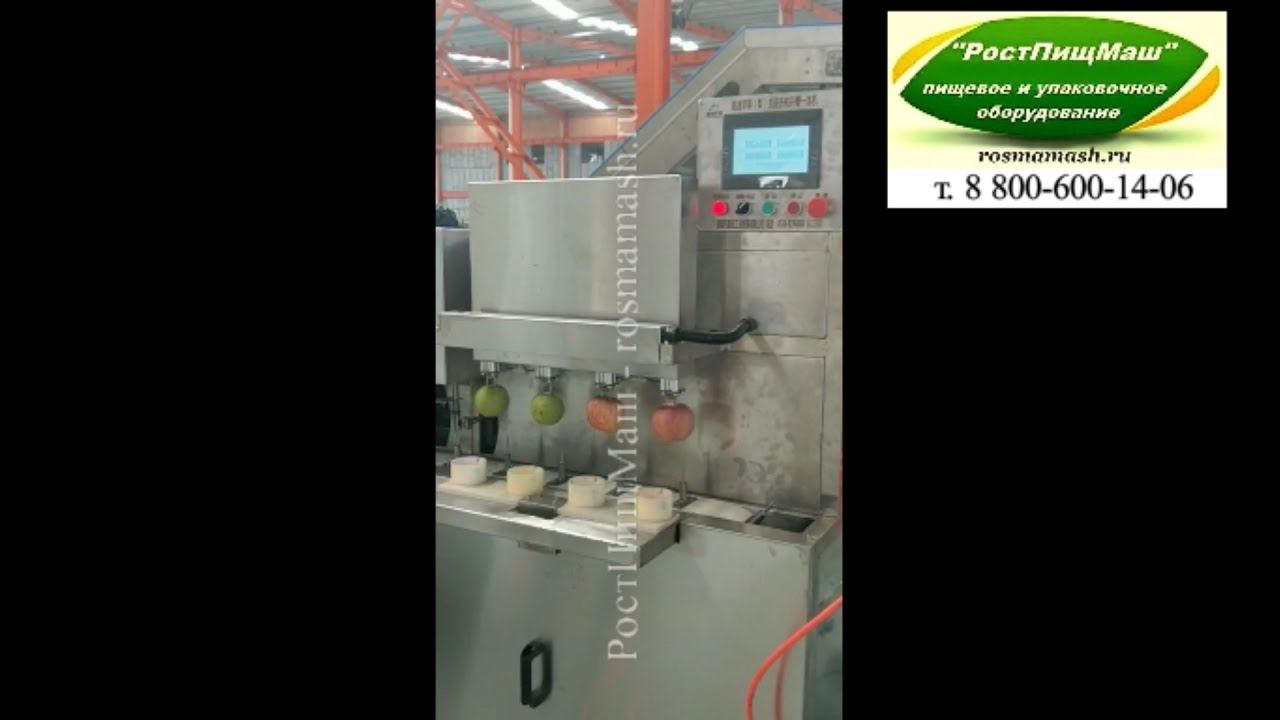Линия очистки и резки яблок от РостПищМаш смотреть онлайн