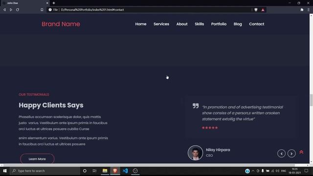 Responsive Personal Portfolio using HTML, CSS and jQuery | Part - 1 смотреть онлайн