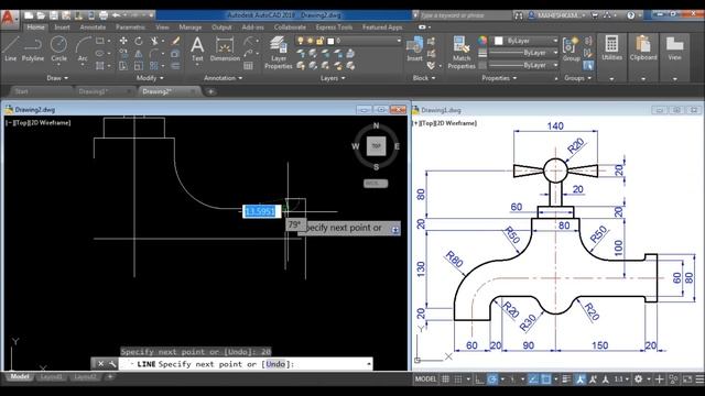 AutocAD 2D Practice Drawing / Exercise 5 / Basic & Advance Tutorial смотреть онлайн