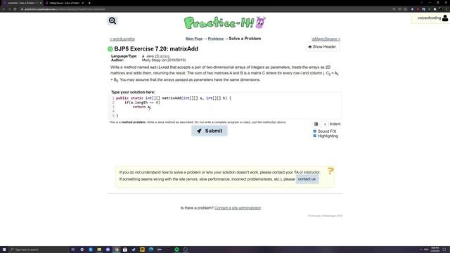 Exercise 7.20 (matrixAdd) Java Tutorial || Practice-It смотреть онлайн