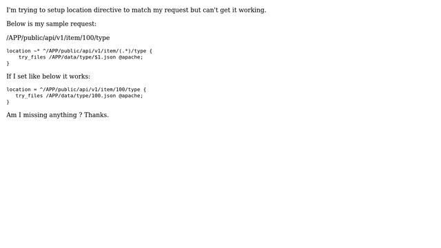 DevOps & SysAdmins: nginx location regex not working смотреть онлайн